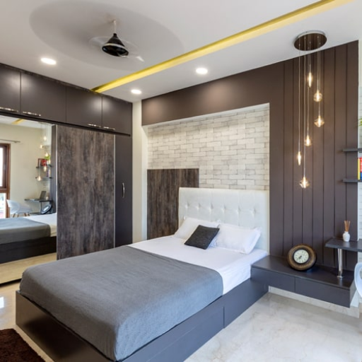A Minimal Grey Toned Bedroom